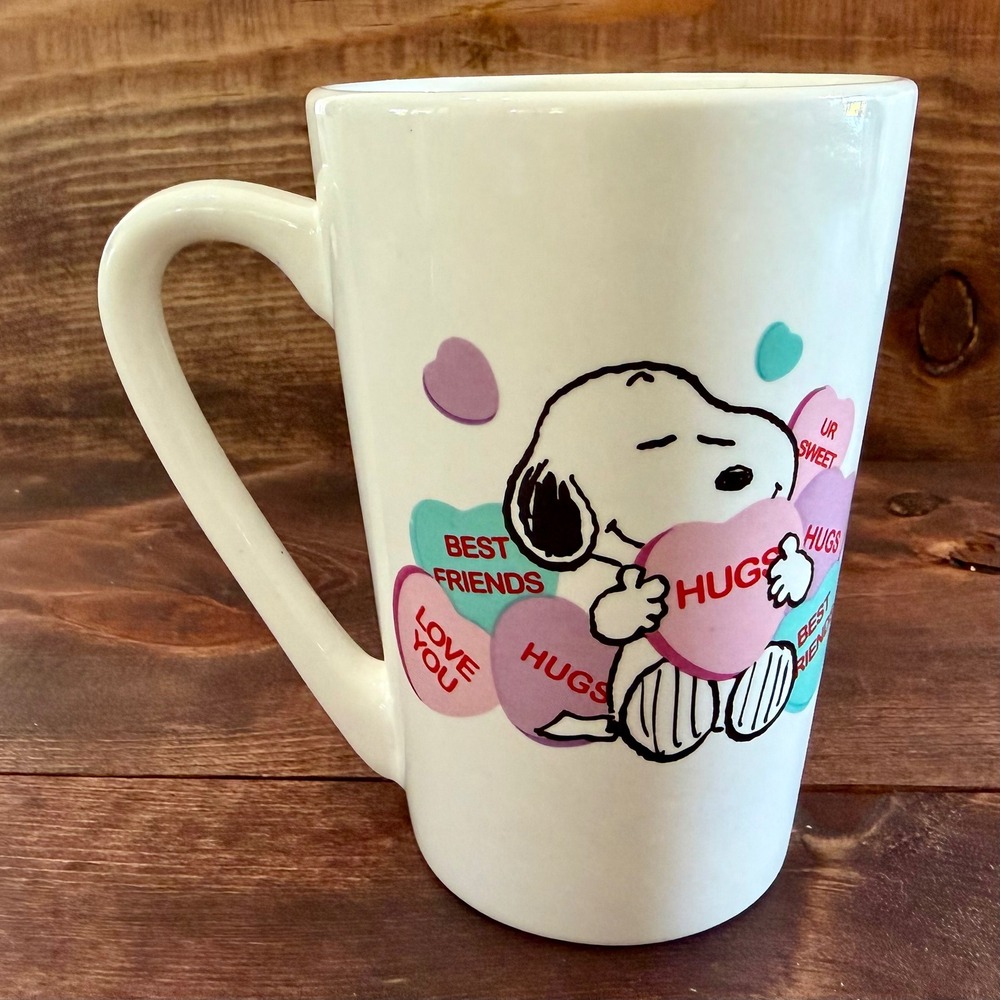 Peanuts‎ Snoopy Coffee Mug Valentines Day Candy Love Hearts Ceramic Latte